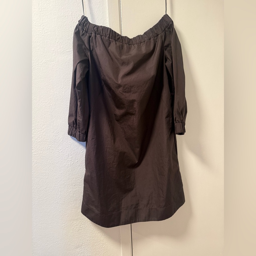 Black Akris Punto Off-Shoulder Dress
